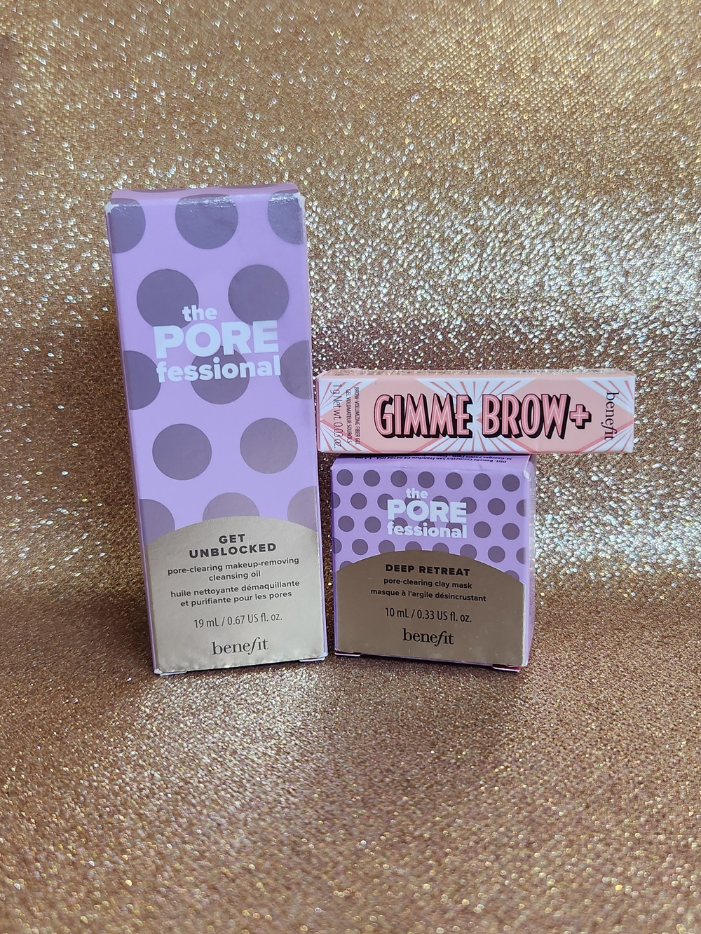 Benefit Cosmetics Bundle - Get Unblocked Oil, Deep Retreat Mask, Gimme Brow+
